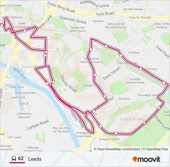 62 Bus Line Map