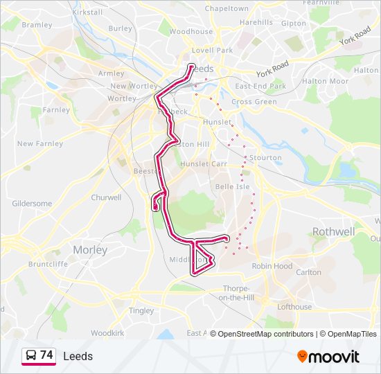 74 Bus Line Map