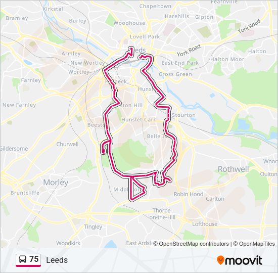 75 Bus Line Map