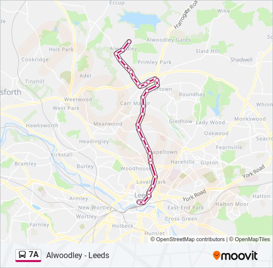 7a Route: Schedules, Stops & Maps - Alwoodley (Updated)