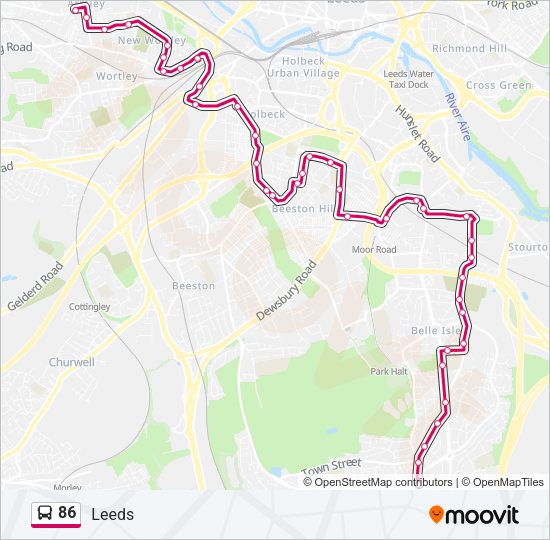 86 Bus Line Map