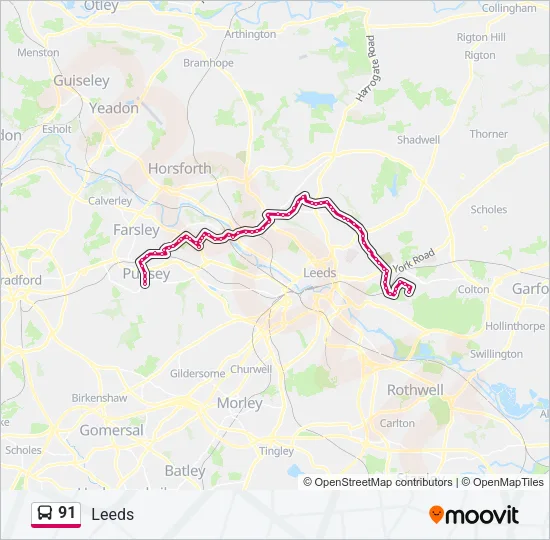 91 Bus Line Map