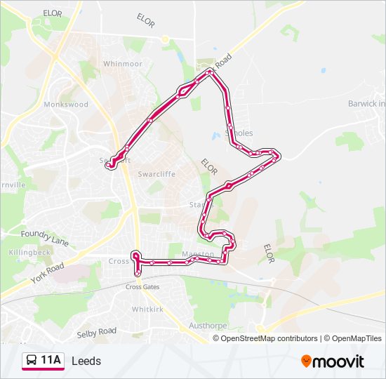 11A bus Line Map