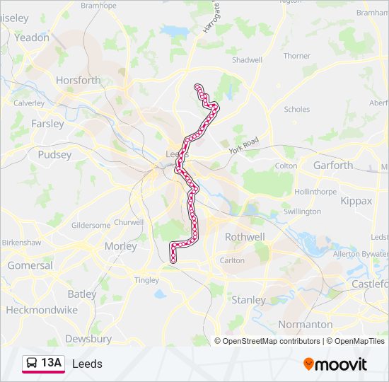 13A Bus Line Map