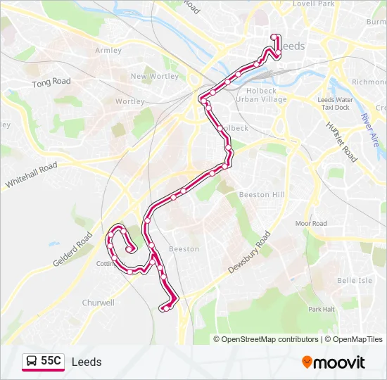 55C Bus Line Map