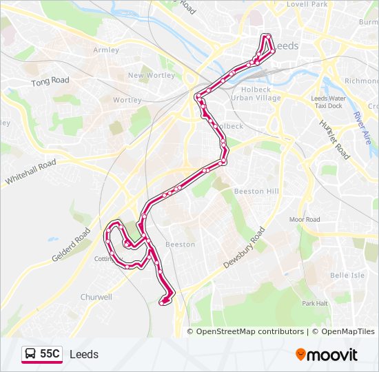 55C bus Line Map