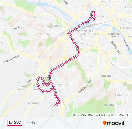 55C Bus Line Map
