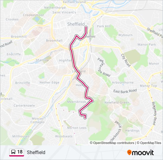 18 bus Line Map