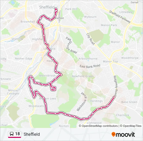 18 Bus Line Map