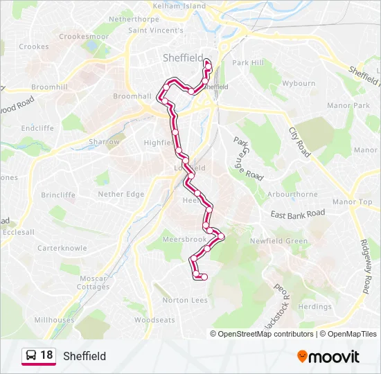 18 Bus Line Map