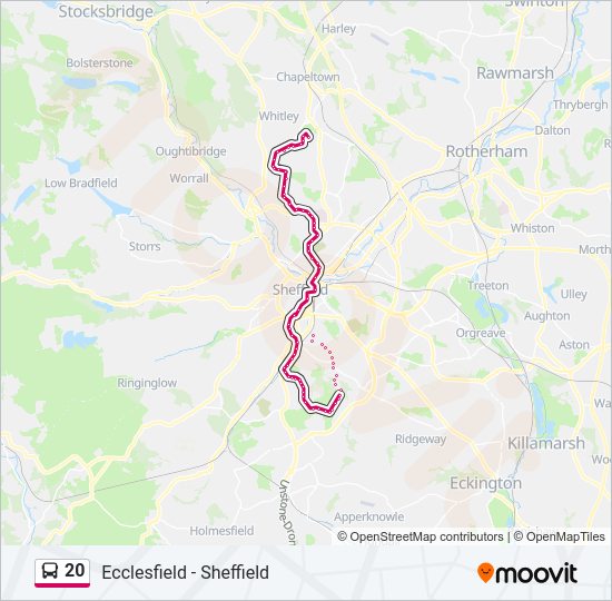 Bus 20 Route Map 20 Route: Schedules, Stops & Maps - Ecclesfield (Updated)