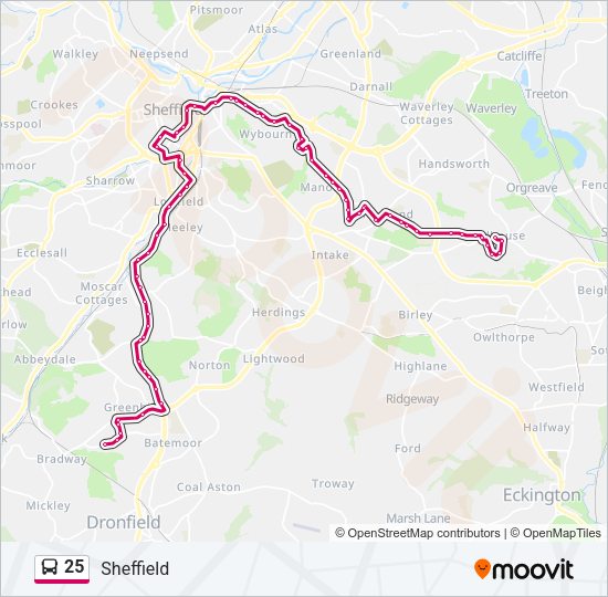 25 Bus Line Map