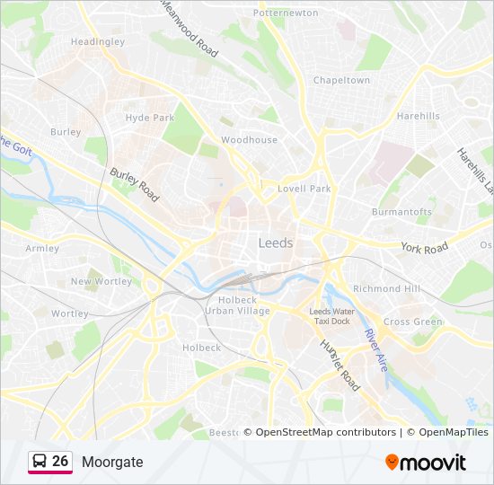 Bus 26 Route Map 26 Route: Schedules, Stops & Maps - Moorgate (Updated)