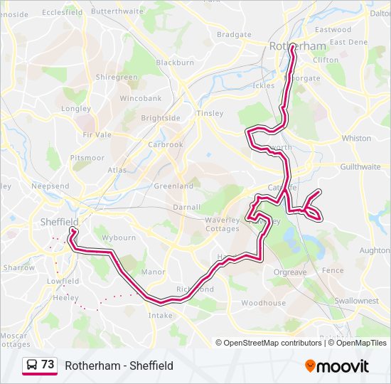 73 Bus Line Map