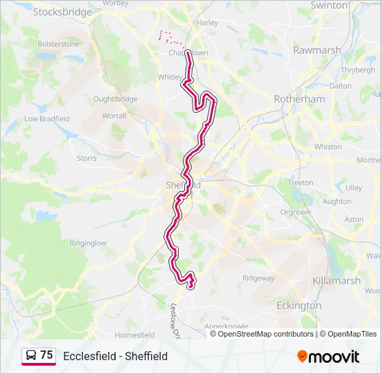 75 Bus Line Map