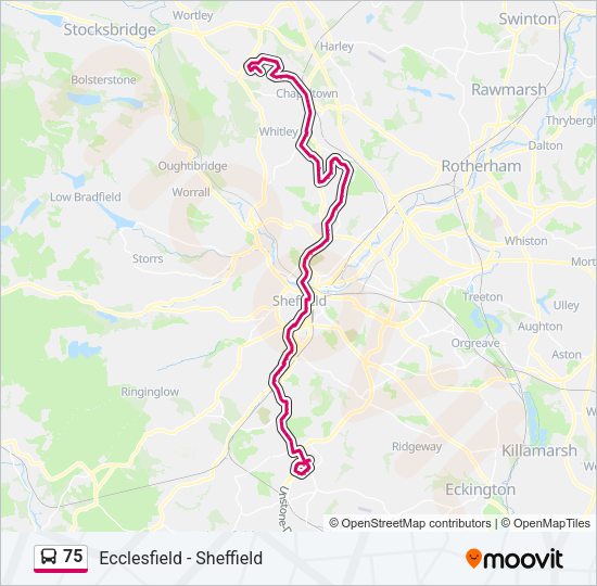 75 Bus Line Map