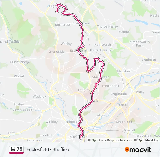 75 Bus Line Map