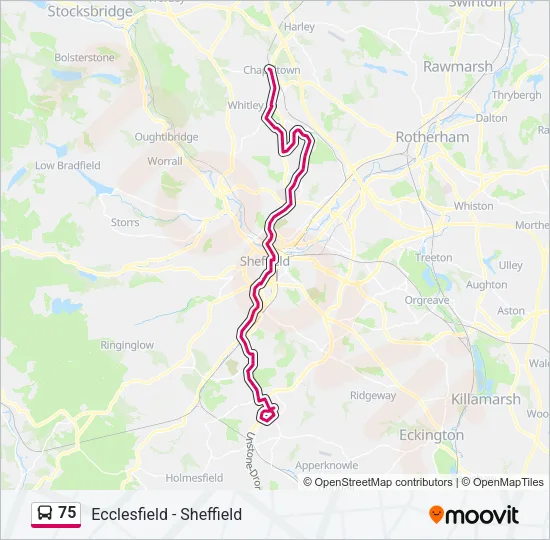 75 Bus Line Map