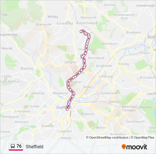 76 Bus Line Map