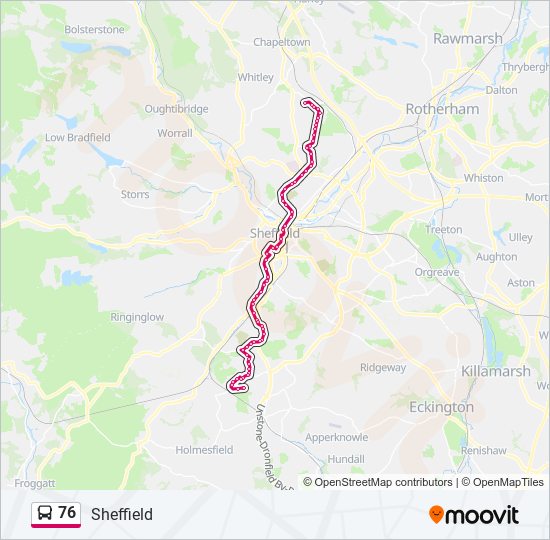 76 bus Line Map