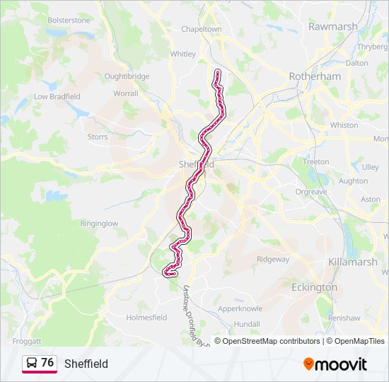 76 Bus Line Map
