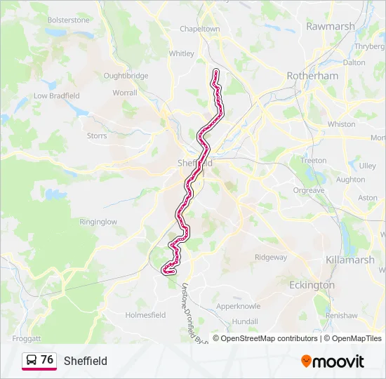 76 Bus Line Map