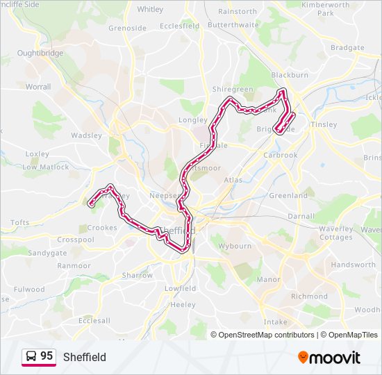 Bus 95 Route Map 95 Route: Schedules, Stops & Maps - Meadowhall (Updated)