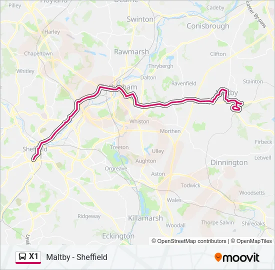 X1 Bus Line Map