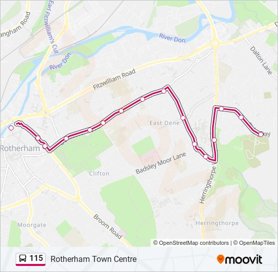 115 bus Line Map