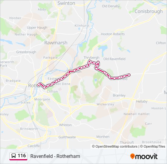 116 bus Line Map