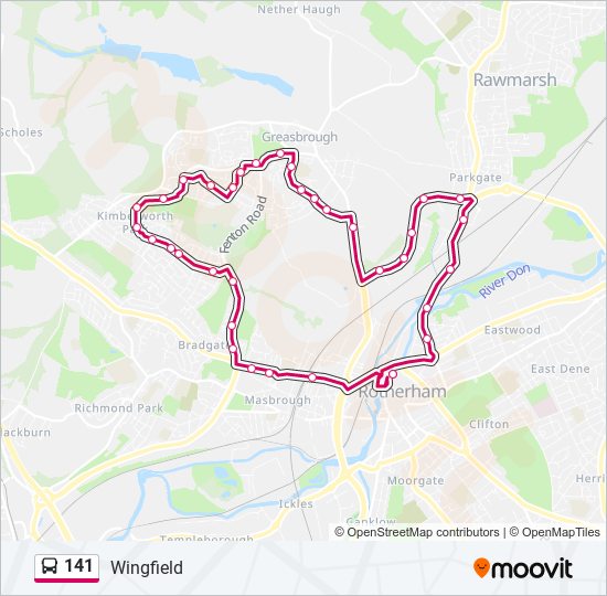 141 bus Line Map