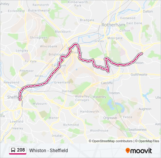 208 bus Line Map