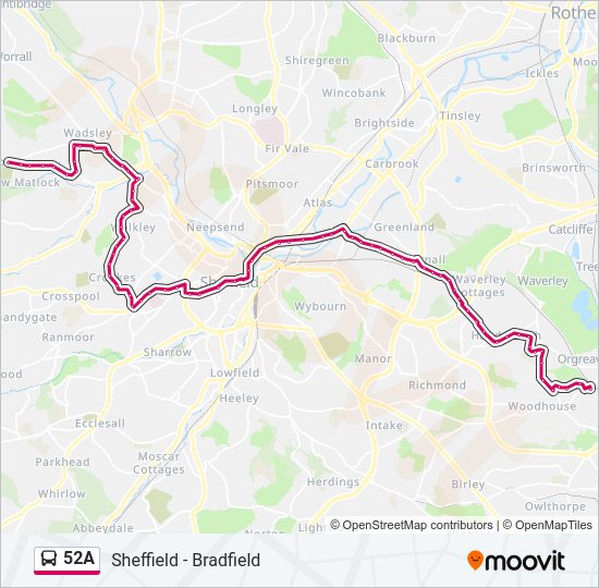 52A bus Line Map