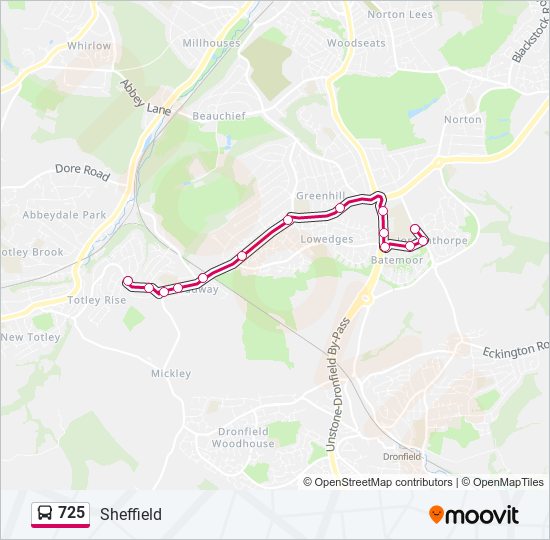 725 bus Line Map