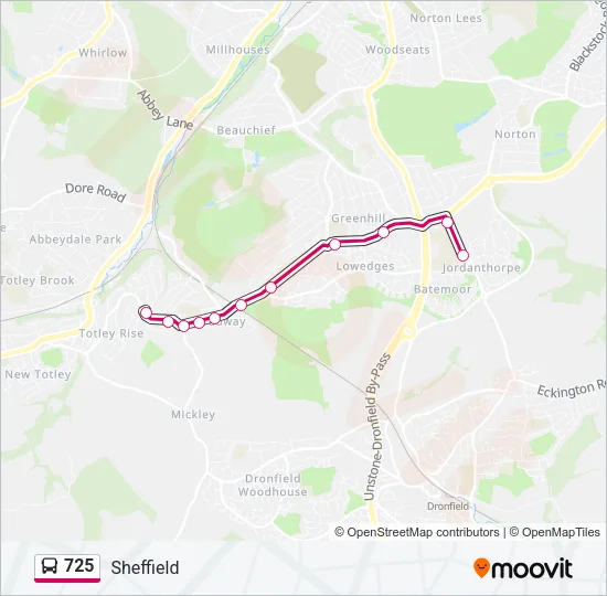725 Bus Line Map