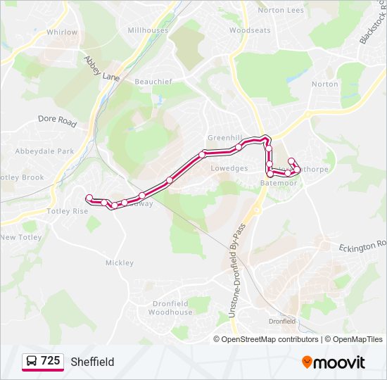 725 Bus Line Map