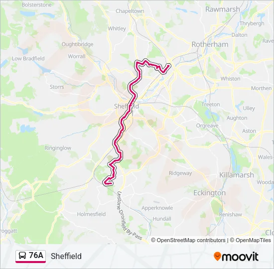 76A Bus Line Map