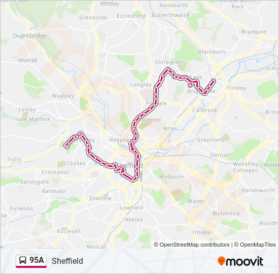 95A bus Line Map