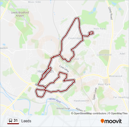 Bus 31 Route Map 31 Route: Schedules, Stops & Maps - Horsforth (Updated)