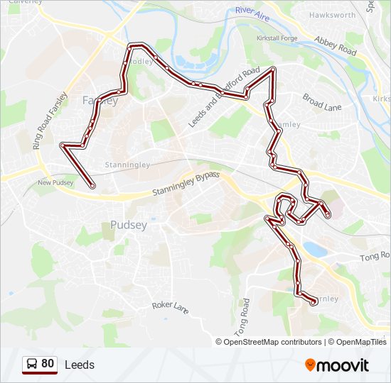 Bus 80 Route Map 80 Route: Schedules, Stops & Maps - Farnley (Updated)