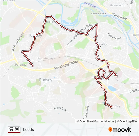 80 Bus Line Map