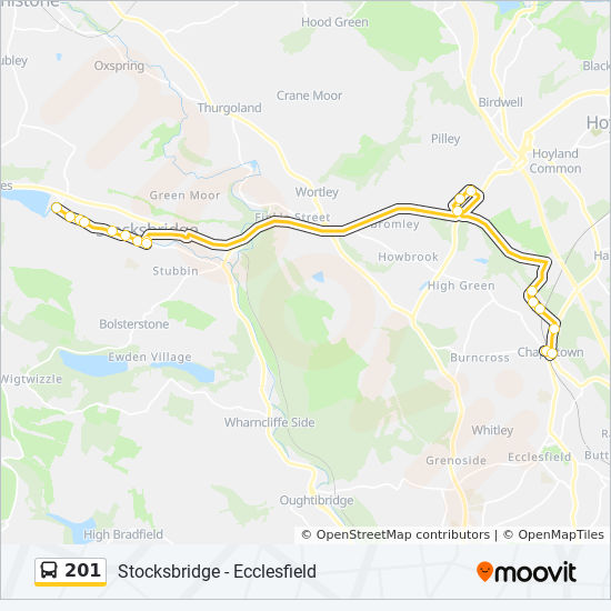 Bus 201 Route Map 201 Route: Schedules, Stops & Maps - Chapeltown (Updated)