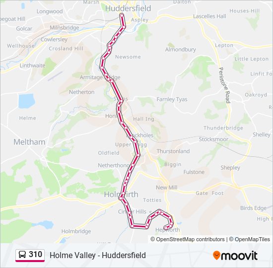 310 Route: Schedules, Stops & Maps - Huddersfield Town Centre (Updated)