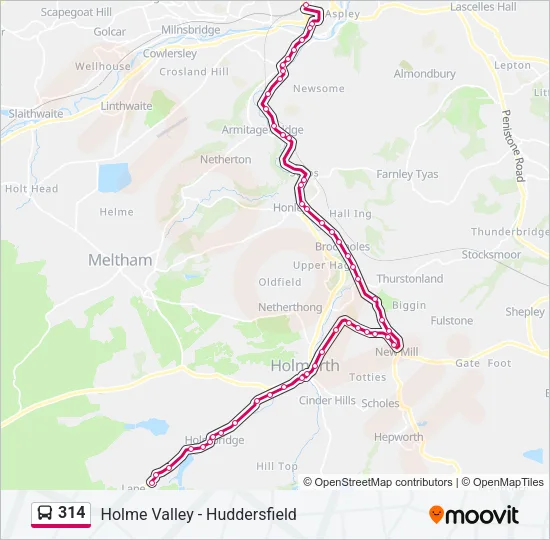 314 Bus Line Map