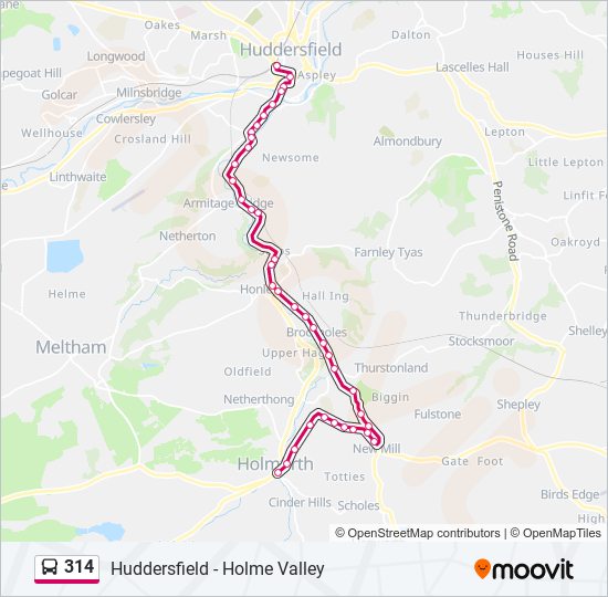 314 bus Line Map