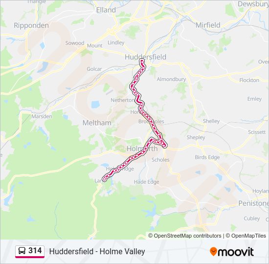 314 bus Line Map