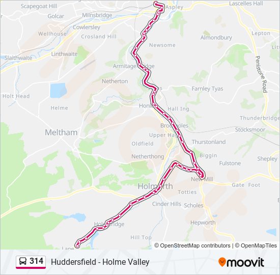 314 bus Line Map