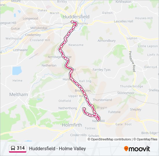 314 Bus Line Map