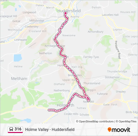 316 Bus Line Map