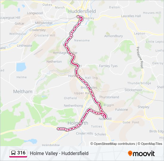 316 Bus Line Map